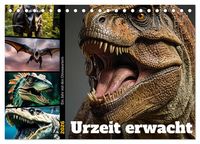 Produktbild: Urzeit erwacht - Ein Jahr mit den Dinosauriern (Tischkalender 2026 DIN A5 quer), CALVENDO Monatskalender