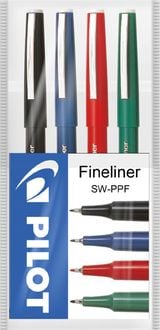 Produktbild: PILOT Fineliner Set2Go, 4er Etui (schwarz, blau, rot, gr&uuml;n)