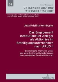 Produktbild: Das Engagement institutioneller Anleger als Aktion&auml;re im Beteiligungsunternehmen nach ARUG II