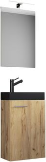 Produktbild: 3tlg Waschtisch Slito SP Toilette schmal Schwarz