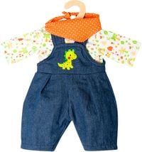 Produktbild: Puppen-Latzhose Dino, 3-teilig, Gr. 28-35 cm