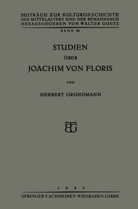 Produktbild: Studien &uuml;ber Joachim von Floris