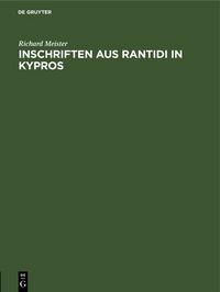Produktbild: Inschriften aus Rantidi in Kypros