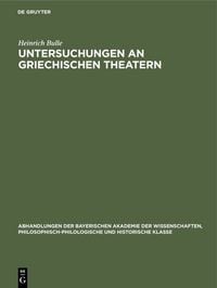 Produktbild: Untersuchungen an Griechischen Theatern