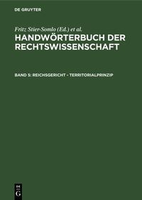 Produktbild: Reichsgericht - Territorialprinzip