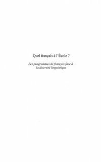 Produktbild: Quel francais a l'ecole ?