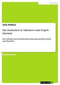 Produktbild: Die Deutschen in Nabokovs und Gogols Literatur