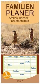 Produktbild: Familienplaner 2027 - Afrikas Tierwelt - Erdm&auml;nnchen mit 5 Spalten (Wandkalender, 21 x 45 cm) CALVENDO