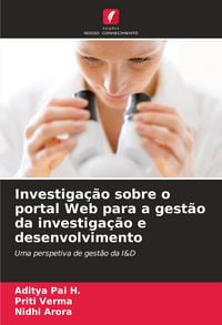 Produktbild: Investiga&ccedil;&atilde;o sobre o portal Web para a gest&atilde;o da investiga&ccedil;&atilde;o e desenvolvimento