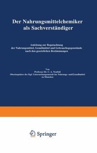 Produktbild: Der Nahrungsmittelchemiker als Sachverst&auml;ndiger