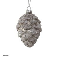 Produktbild: HTI-Living Christbaumschmuck in Zapfenform Wei&szlig; Glitzer Christbaumschmuck in Zapfenform Wei&szlig; Glitzer