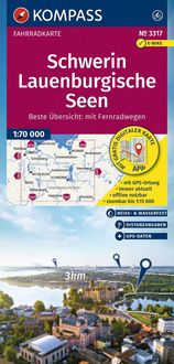 Produktbild: KOMPASS Fahrradkarte 3317 Schwerin, Lauenburgische Seen 1:70.000
