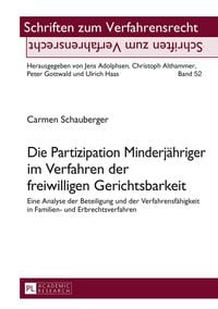 Produktbild: Die Partizipation Minderjaehriger im Verfahren der freiwilligen Gerichtsbarkeit