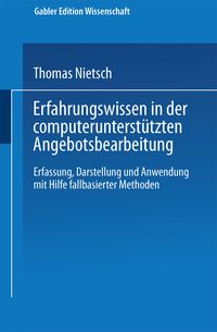 Produktbild: Erfahrungswissen in der computerunterst&uuml;tzten Angebotsbearbeitung