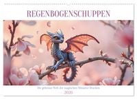 Produktbild: Regenbogenschuppen - Die geheime Welt der magischen Miniatur Drachen (Wandkalender 2026 DIN A2 quer), CALVENDO Monatskalender