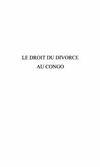Produktbild: Droit du divorce au congo