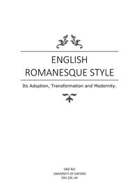 Produktbild: English Romanesque Style: Its Adoption, Transformation and Modernity