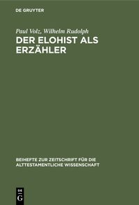 Produktbild: Der Elohist als Erz&auml;hler