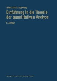 Produktbild: Einf&uuml;hrung in die Theorie der quantitativen Analyse