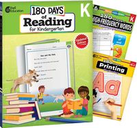 Produktbild: 180 Days(r) Reading, High-Frequency Words, & Printing Grade K: 3-Book Set