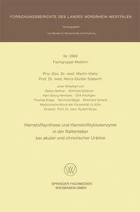 Produktbild: Harnstoffsynthese und Harnstoffzyklusenzyme in der Rattenleber bei akuter und chronischer Ur&auml;mie