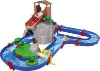 Produktbild: AquaPlay 1547 - Wasserbahn Adventure Land mit Berg, Turm und Stausee, Spieleset inkl. 2 Tierfiguren, Motorboot und Speedboot