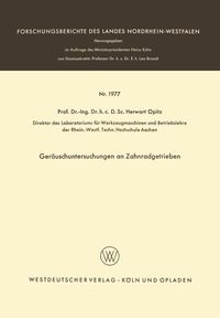 Produktbild: Ger&auml;uschuntersuchungen an Zahnradgetrieben