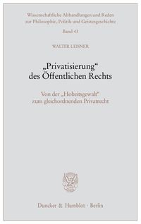 Produktbild: "Privatisierung" des &Ouml;ffentlichen Rechts.
