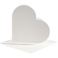 Produktbild: Creativ Company Karten in Herzform, Kartengr&ouml;&szlig;e 12,5x12,5 cm, Umschlaggr&ouml;&szlig;e 13,5x13,5 cm, Naturwei&szlig;, 10er Set