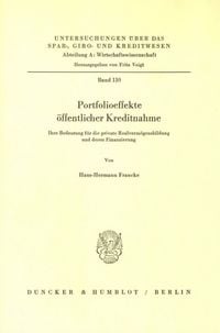 Produktbild: Portfolioeffekte &ouml;ffentlicher Kreditnahme.