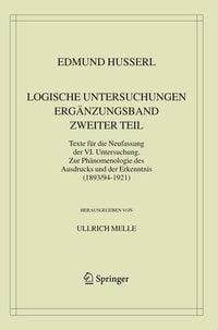 Produktbild: Logische Untersuchungen. Erg&auml;nzungsband. Zweiter Teil.