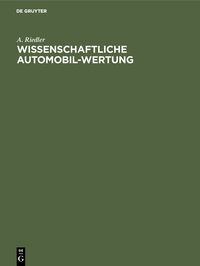 Produktbild: Wissenschaftliche Automobil-Wertung