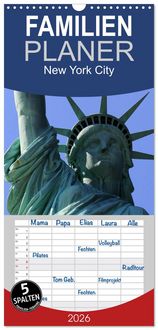 Produktbild: Familienplaner 2026 - New York City mit 5 Spalten (Wandkalender, 21 x 45 cm) CALVENDO