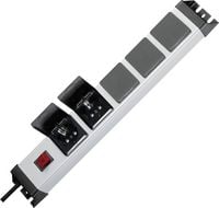 Produktbild: Kopp 227320017 Steckdosenleiste 19 Zoll 5fach Silber, Schwarz Schutzkontakt 1St.