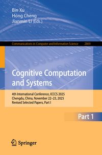 Produktbild: Cognitive Computation and Systems
