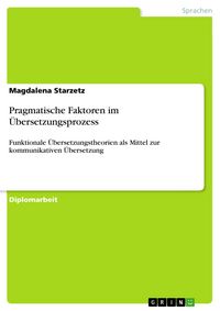Produktbild: Pragmatische Faktoren im &Uuml;bersetzungsprozess