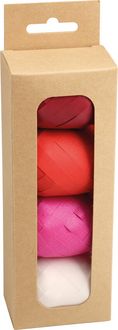 Produktbild: PR&Auml;SENT Geschenkband Eikn&auml;uel Opak, weiss, magenta, rot und weinrot