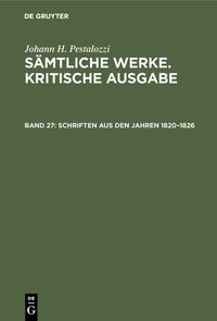 Produktbild: Schriften aus den Jahren 1820-1826