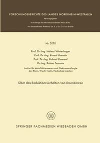 Produktbild: &Uuml;ber das Reduktionsverhalten von Ilmeniterzen