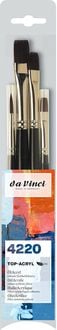Produktbild: Da Vinci Pinselset TOP-ACRYL-Malpinsel, für Acryl, Öl und Aquarell, 4er Set