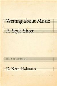 Produktbild: Writing about Music: A Style Sheet