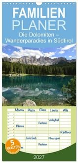 Produktbild: Familienplaner 2027 - Die Dolomiten &ndash; Wanderparadies in S&uuml;dtirol mit 5 Spalten (Wandkalender, 21 x 45 cm) CALVENDO