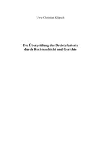 Produktbild: Die &Uuml;berpr&uuml;fung des Dreistufentests durch Rechtsaufsicht und Gerichte