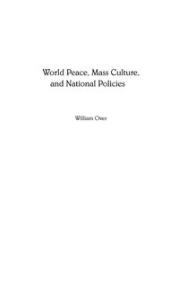 Produktbild: World Peace, Mass Culture, and National Policies