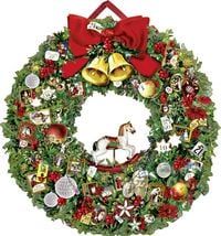 Produktbild: Wand-Adventskalender &ndash; Festlicher Weihnachtskranz