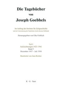 Produktbild: Dezember 1937 - Juli 1938
