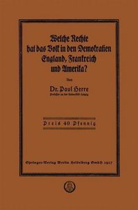 Produktbild: Welche Rechte hat das Volk in den Demokratien England, Frankreich und Amerika?
