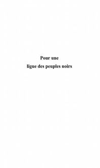 Produktbild: Pour une ligue des peuples noirs