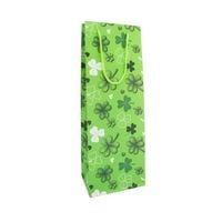 Produktbild: Idena Flaschentasche Gl&uuml;cksklee gr&uuml;n 12x35x9cm 128g/m&sup2;