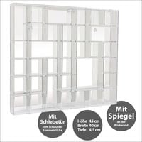 Produktbild: Hochwertiger Acryl-Setzkasten mit verspiegelter R&uuml;ckwand und vorderer T&uuml;r zum aufschieben, kann komplett ge&ouml;ffnet werden. Idealer Staubschutz. F&uuml;r einfache Wandmontage, wird aufbegaut geliefert